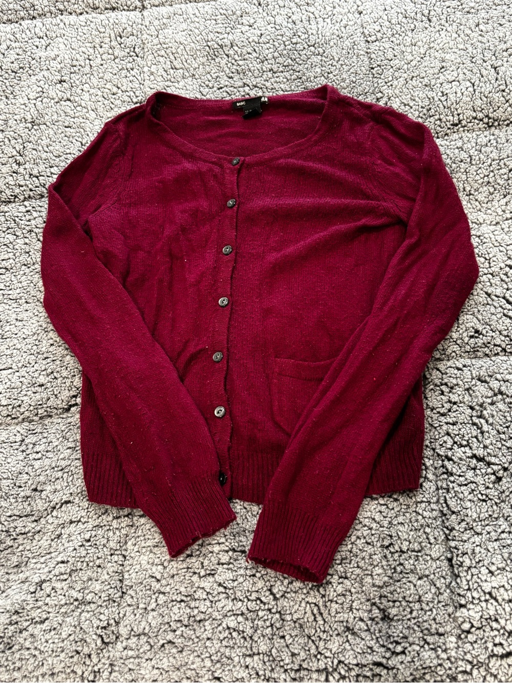 H&M Wine Red Button-Up Cardigan